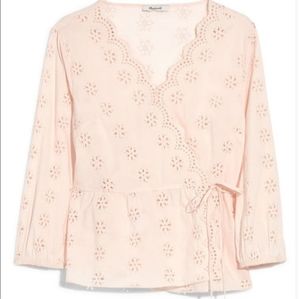 Madewell Scalloped Eyelet Wrap Top